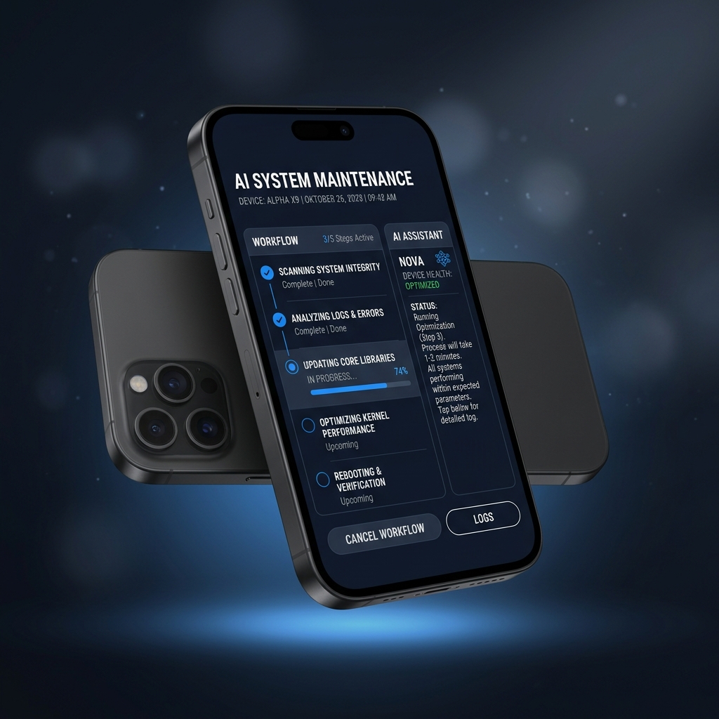 App Linxia mostrando proceso de mantenimiento guiado con IA